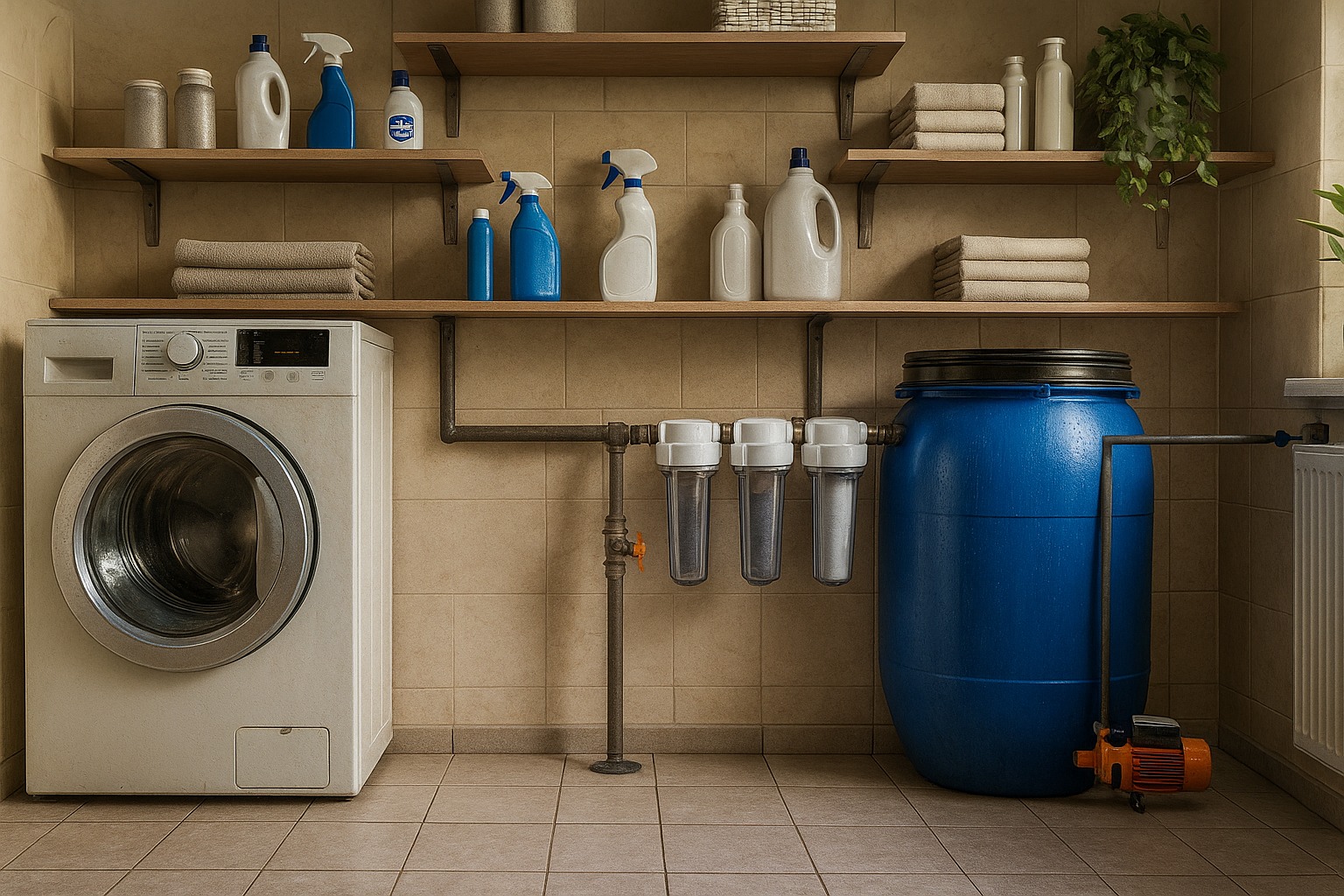 Sistema de tratamento instalado no subsolo de uma residência